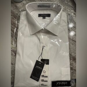 Angelo Rossi Men's Classic Ivory Dress Shirt